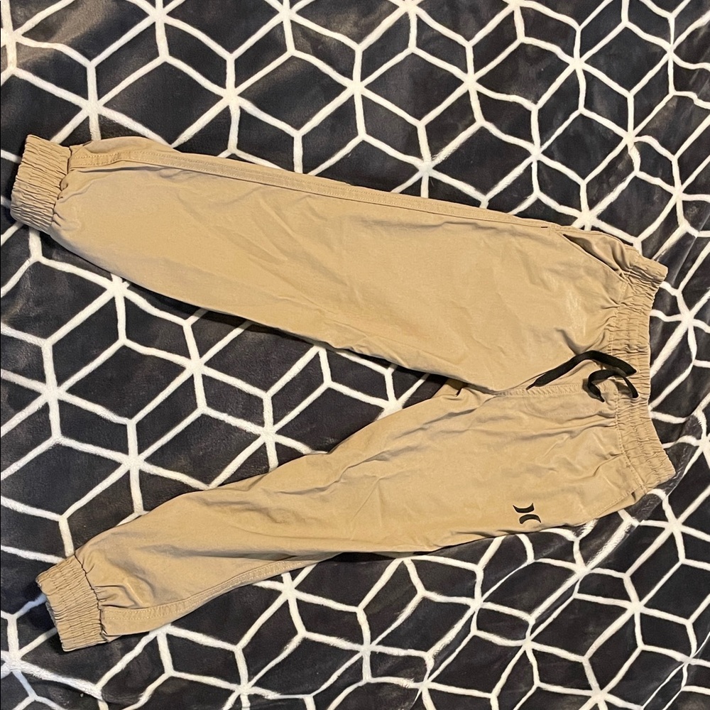 Hurley Beige Jogger Pants with Logo